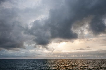Dark clouds over the sea