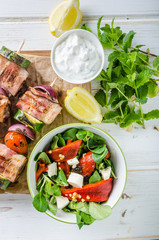 Grilled beef skewers