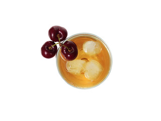 whiskey glass with ice
