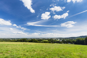Aachen Panorama With Deep Blue Sky