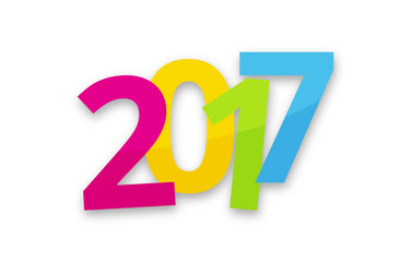 2017 happy new year color background design