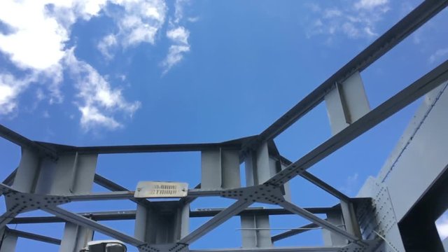 The iron design against the blue sky