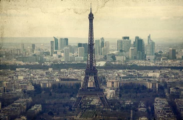 Wall murals Artistic monument Eiffel tower - vintage photo