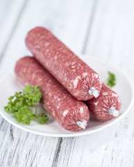 German Mettwurst (selective focus)