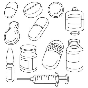 Vector Set Of Medicine