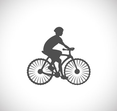 The icon of cyclist. The concept of active life. 

