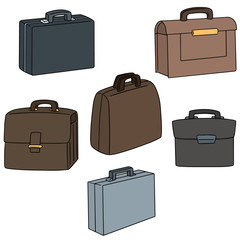 vector set of briefcase