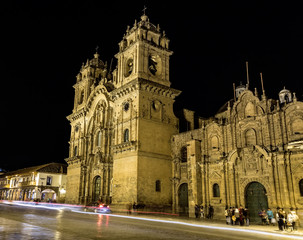 Fototapeta na wymiar Night Views around Cusco City Centre, Peru South America