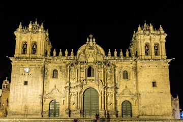 Fototapeta na wymiar Iglesia La Merced, Plaza de Armas in Cusco, Peru. The church was