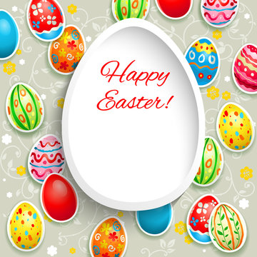Happy easter frame with eggs