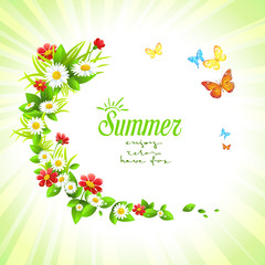Summer floral frame