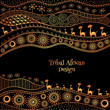 African background design template for cover design, magazine cover, banner, card design, flyer design