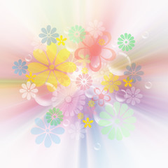 Soft colorful Graphic Flowers Background 