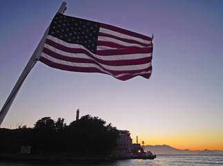 L'isola di Alcatraz nella Baia di San Francisco al tramonto il 7 giugno 2010. L'isola ha ospitato...