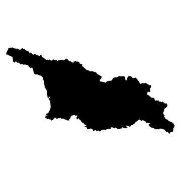 Georgia black map on white background vector