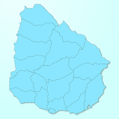 Uruguay blue map on degraded background vector