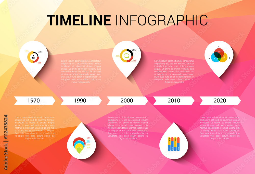 Poster infographic timeline design, concept - template with points. idea to display information, ranking an