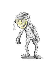 Mummy Character vector and illustration. Monster in Halloween night