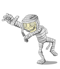 Mummy Character vector and illustration. Monster in Halloween night
