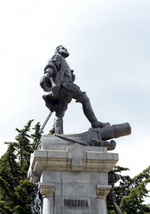 Fototapeta na wymiar A monument to Fernando Magellan in Punta arenas.