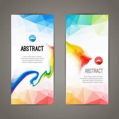 Fototapeta premium Set of polygonal triangular colorful geometric banners for innovate youth modern design