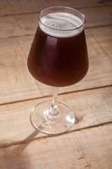 Brown ale on wood