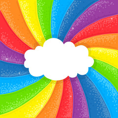 Cloud on rainbow background - obrazy, fototapety, plakaty