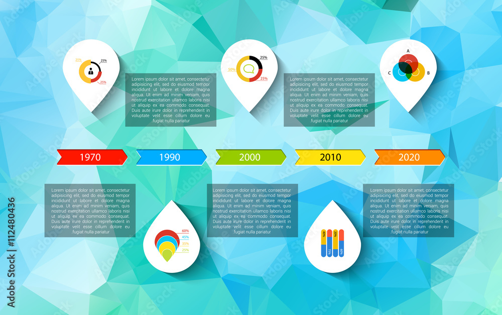 Poster infographic timeline design, concept - template with points. idea to display information, ranking an