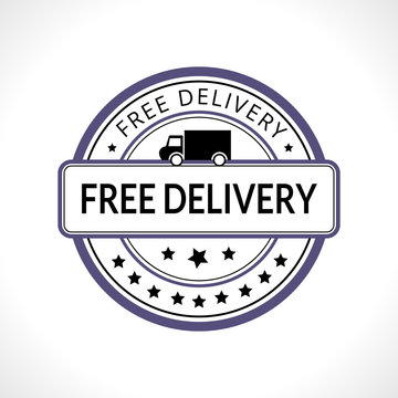 Black stamp with the text free delivery. Fast delivery. Free shipping