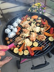 grilling outside