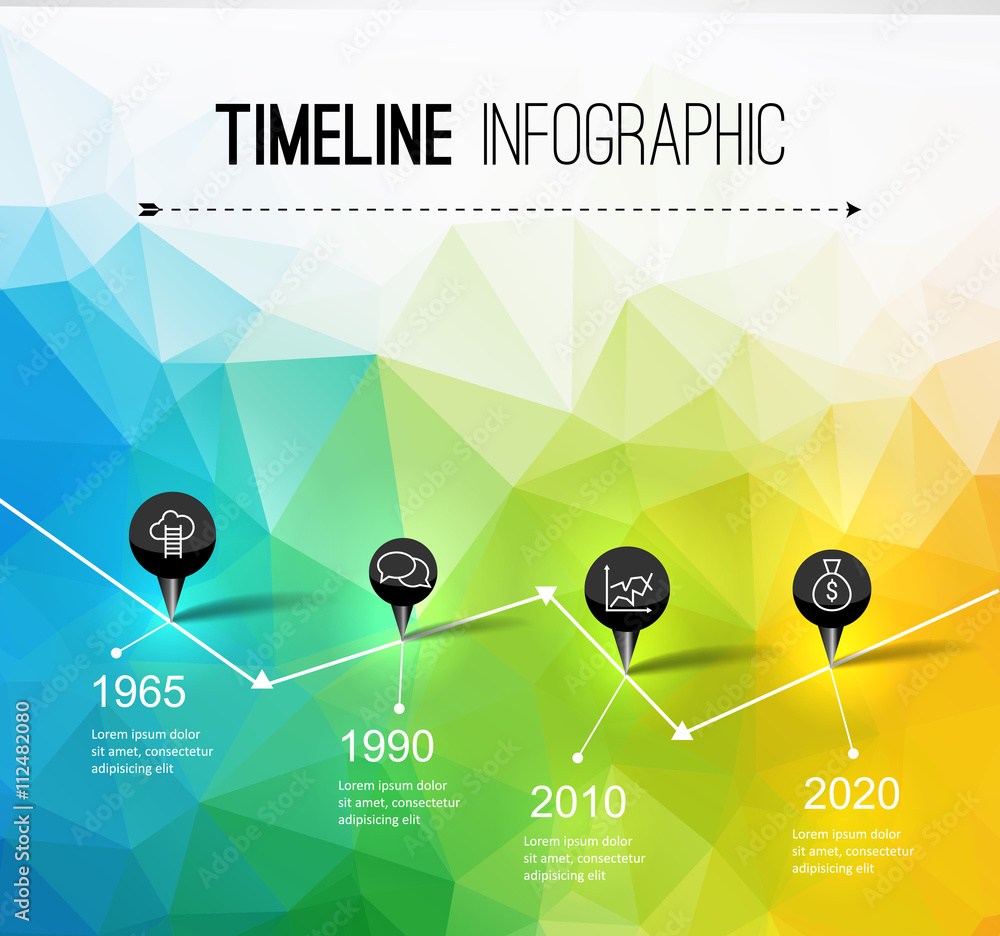Poster infographic timeline design, concept - template with points. idea to display information, ranking an