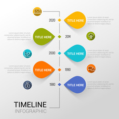 Fototapeta premium Infographic template with time line report, points and icons