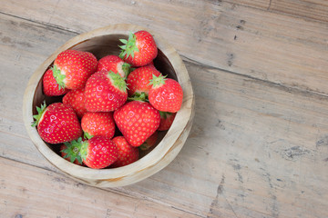 Strawberry bowl overhead.