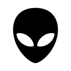 Extraterrestrial alien face or head symbol flat icon for apps and websites