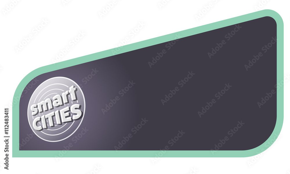 Poster colored text frame for your text and icon of smart cities