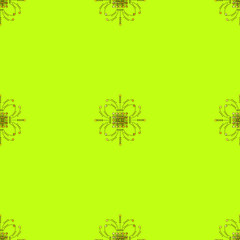 Vector illustration of green and gold vintage wallpaper