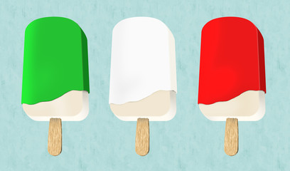 ice cream with italian colors 