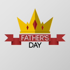 Fathers day greeting card with crown. Vector illustration.