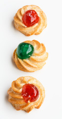 Obraz na płótnie Canvas sicilian almond pastries with candied cherries