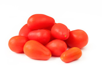 Handful of red cherry tomatoes isolated
