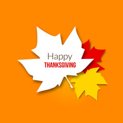 Happy Thanksgiving Day background with beautiful autumn maple leaves