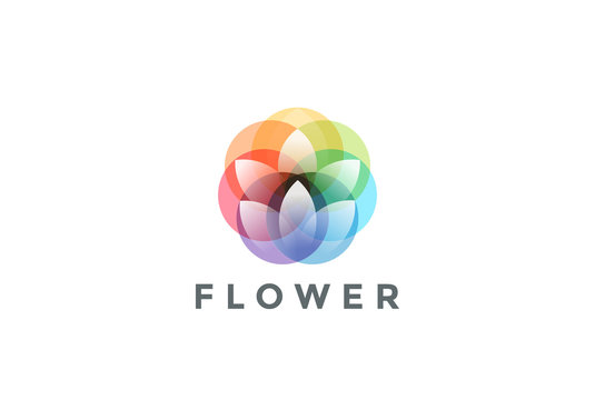 Flower Logo colorful abstract design vector template