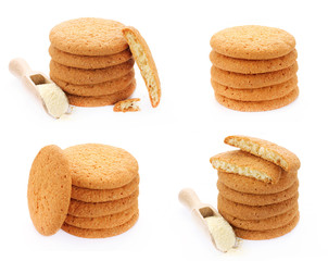 Set of sweet corn cookies isolated
