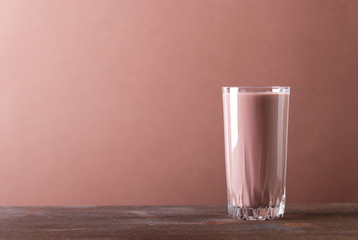 glass of chocolate milk on the table