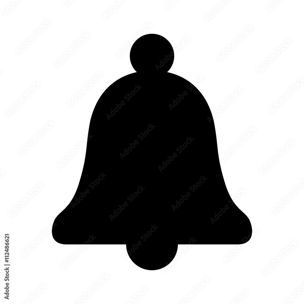 Poster message notification bell flat icon for apps and websites