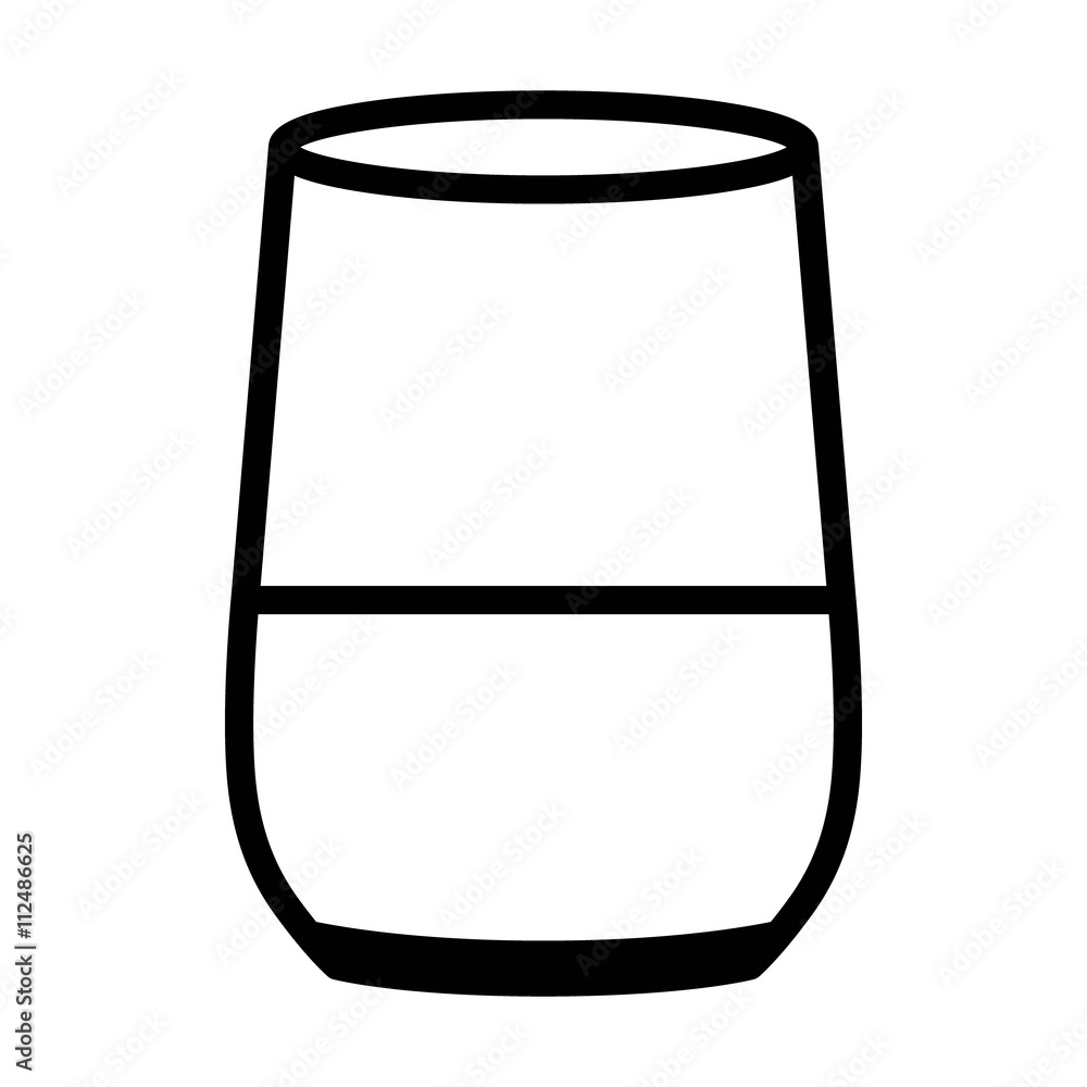 Poster smart home speaker with digital / virtual assistant line art icon for apps and websites