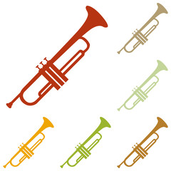 Fototapeta na wymiar Musical instrument Trumpet sign