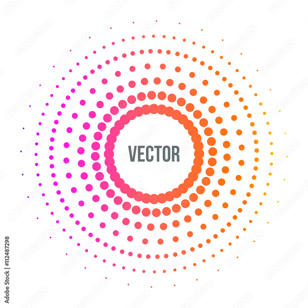 Poster abstract colorful vector halftone dots circle vector illustration. dotted dot vector advertisment. d