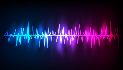 Digital glowing colorful Equalizer. Vector illustration.