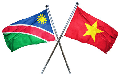 Namibia flag with Vietnam flag, 3D rendering